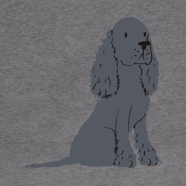 Black Cocker Spaniel Illustration by JunkyDotCom